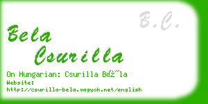 bela csurilla business card